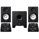Yamaha HS7 Risparmio 4 Coppia di Monitor da Studio con 4 Cavi XLR-XLR e Pad Isolanti Subwoofer Nero