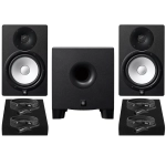 Yamaha HS8 Risparmio 4 Coppia di Monitor da Studio con 4 Cavi XLR-XLR e Pad Isolanti Subwoofer Nero