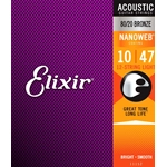 Elixir 11152 Acoustic 80/20 Bronze Nanoweb chitarra 12 Corde 10-47