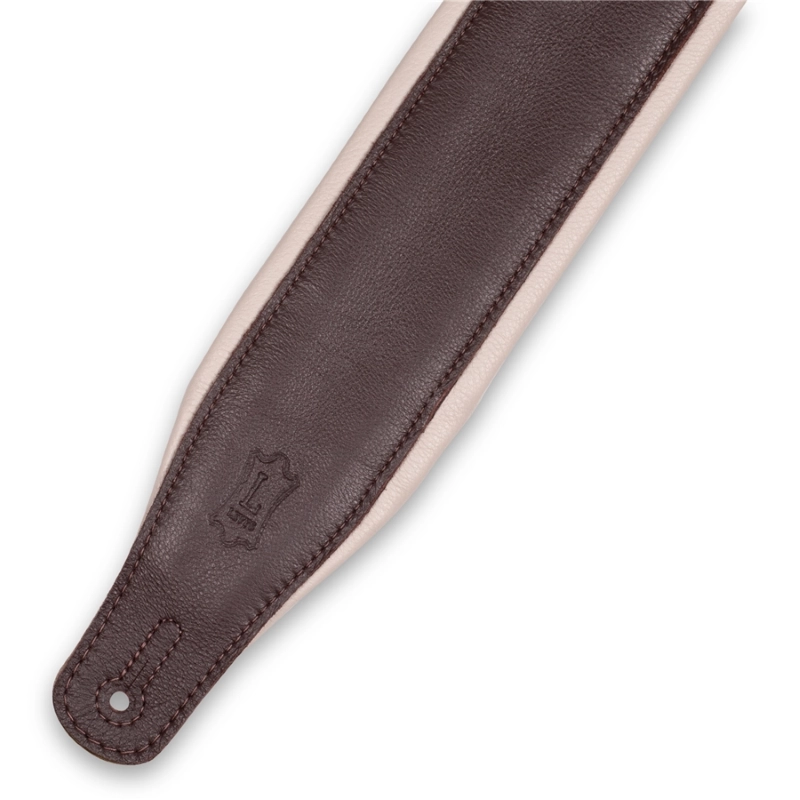 Levy's M26GP-DBR-CRM Tracolla in pelle Dark Brown con retro Cream 3.25"