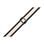 Levy's MC2CG-BLK-CRM Tracolla in cotone Black con strip in pelle Cream 2"