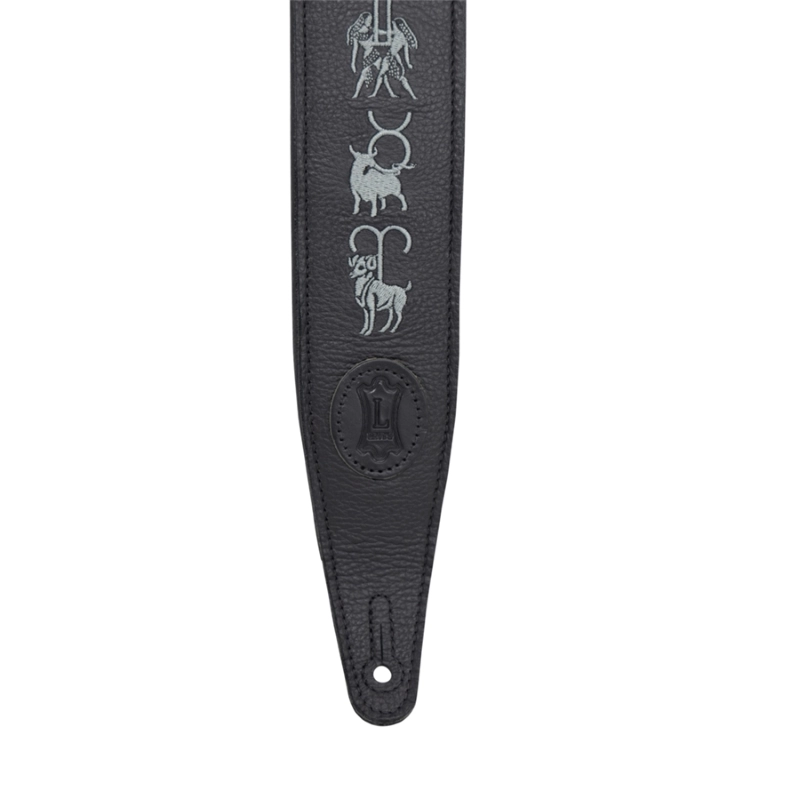 Levy's MG317ZE-BLK Tracolla in pelle ricamata Zodiac Signs Black 2.5"