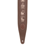 Levy's MG317ZE-BRN Tracolla in pelle ricamata Zodiac Signs Brown 2.5"