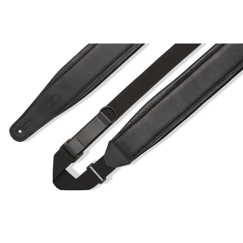 Levy's MRHGP-BLK Tracolla in pelle Right Height con tecnologia RipChord Black 3.5"