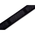 Levy's MS26CK-BLK Tracolla in pelle scamosciata Celtic Knot Emboss Black 2 1/2"