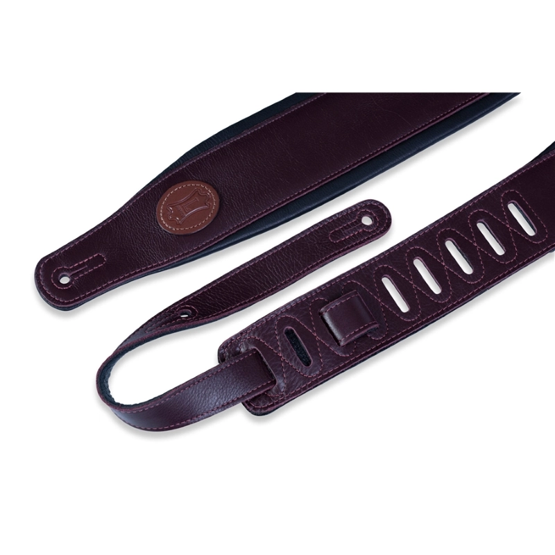 Levy's MSS2-BRG Tracolla in pelle con imbottitura avvolta in pelle Burgundy 3"