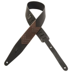 Levy's MV317CSH-BLK Tracolla in pelle conciata al vegetale con inserti metallici Black 2 1/2"