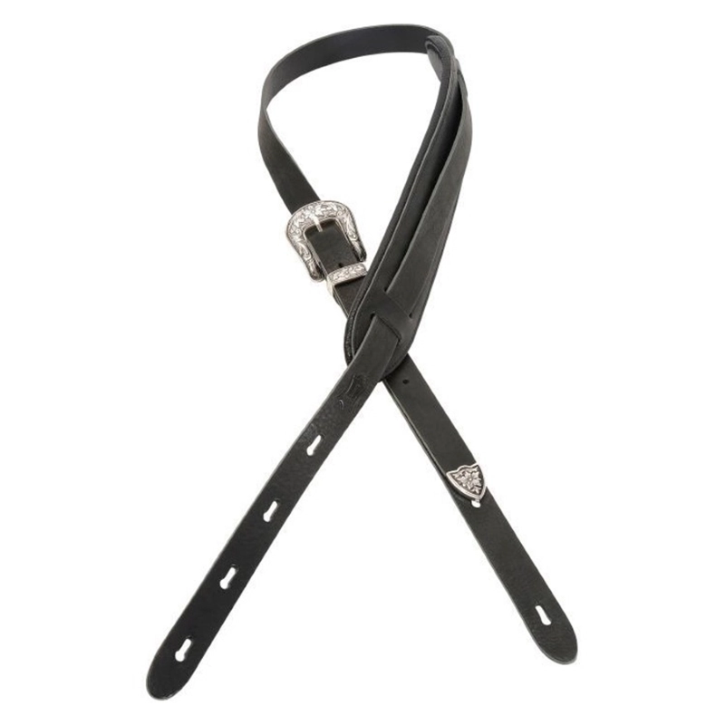 Levy's PM23W-BLK Tracolla in pelle conciata al vegetale Black 1"