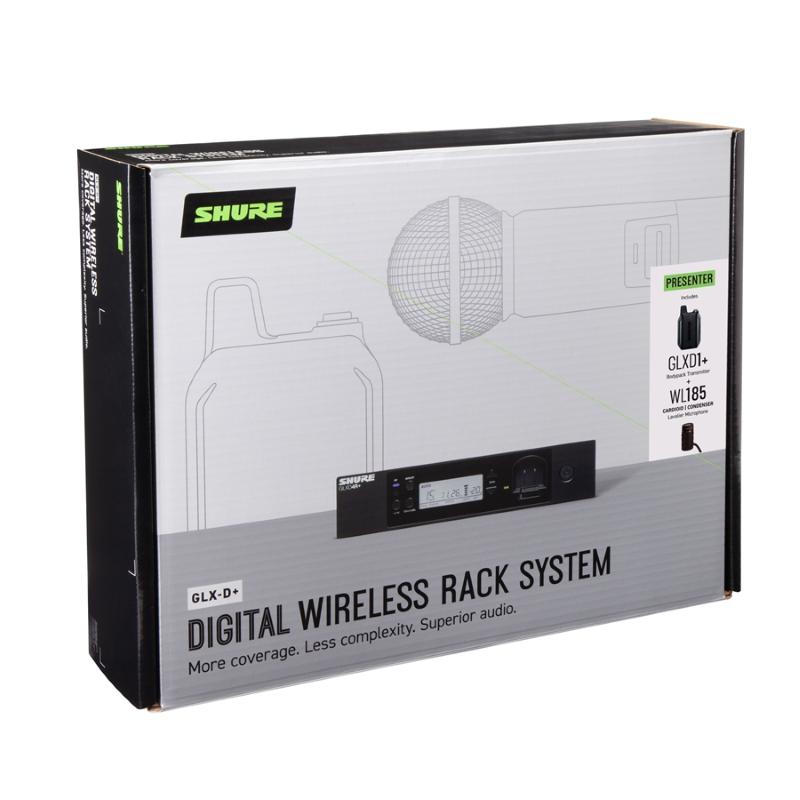 Shure GLXD14R+ con WL185 Radiomicrofono a Lavalier Versione a Rack