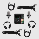 Rode Two Person Podcasting Bundle Kit con Mixer Digitale Microfoni Cuffie Supporti e Cavi