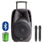 Gemini ES15 TOGO Sistema Amplificato Portatile 15" con 2 Radiomicrofoni Wireless 200W