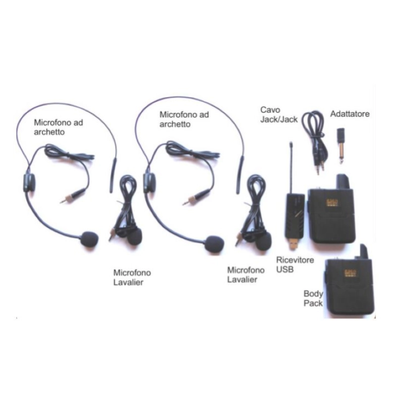 Audio Design PMU USB 2.2 Set Ricevitore Pack Microfono Wire