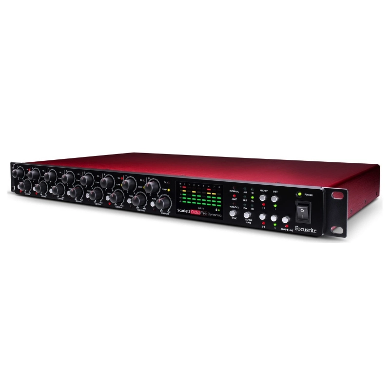 Focusrite Scarlett OctoPre Dynamic Preamplificatore Microfonoico 8 Canali con Conversione AD/DA e Compressione Analogica