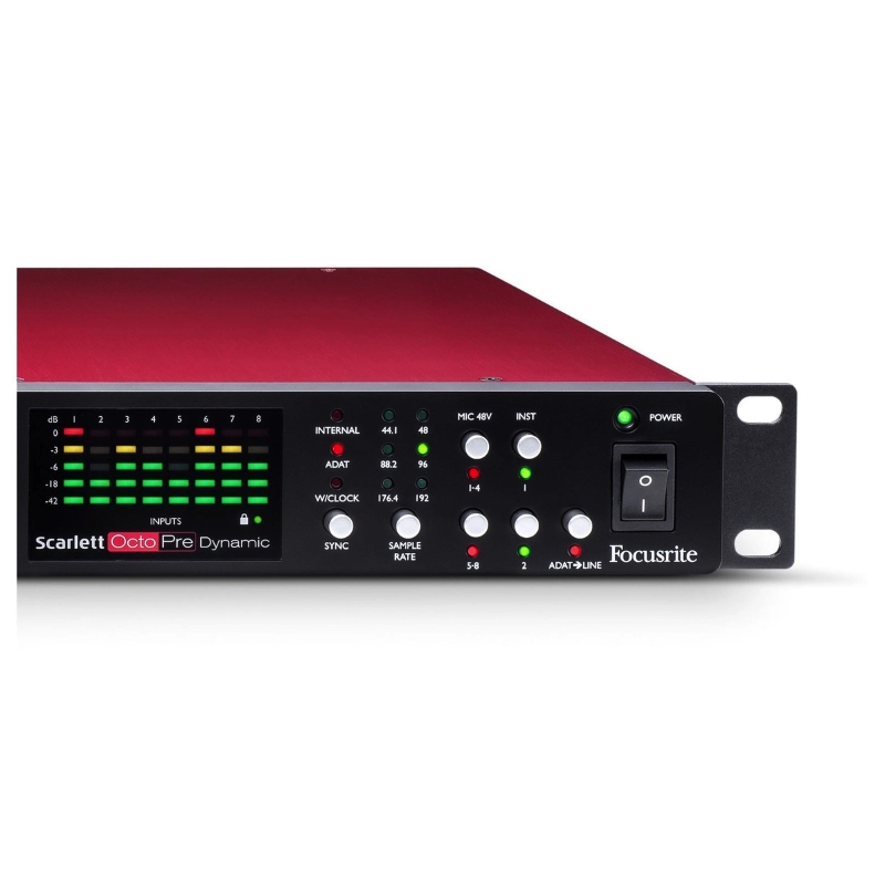 Focusrite Scarlett OctoPre Dynamic Preamplificatore Microfonoico 8 Canali con Conversione AD/DA e Compressione Analogica