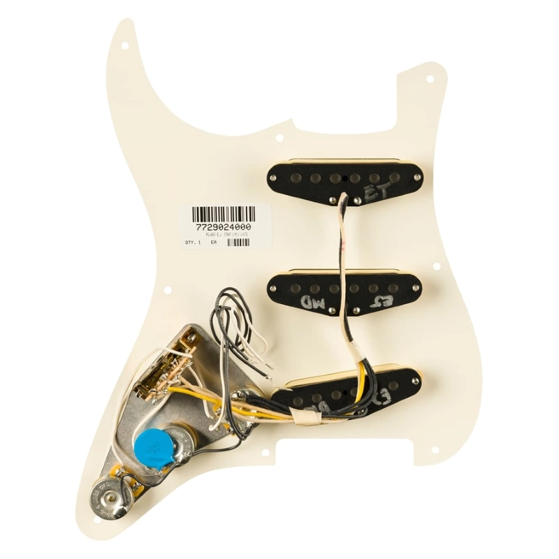 Fender Pre-Wired Strat® Pickguard, Eric Johnson Signature, Parchment 8 Hole PG 0992248506