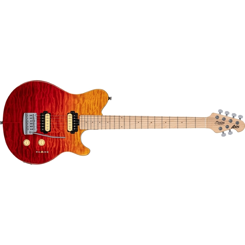 Sterling By Music Man Axis AX3 Chitarra Elettrica Quilted Maple Spectrum Red