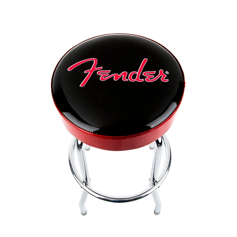 Fender™ Red Sparkle Logo Barstool, Black/Red Sparkle, 24" 9192022004