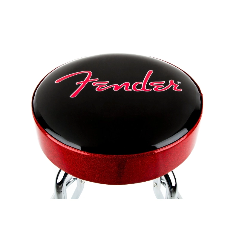 Fender™ Red Sparkle Logo Barstool, Black/Red Sparkle, 24" 9192022004