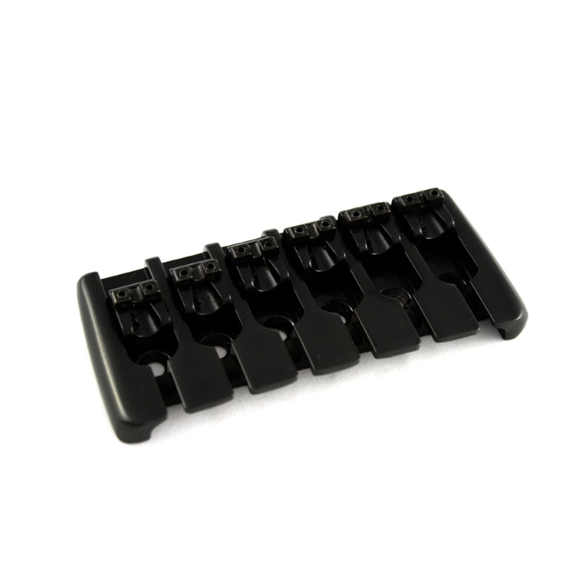 Allparts BB-3558-003 Modern Black Quick Release 6-string Bass Bridge