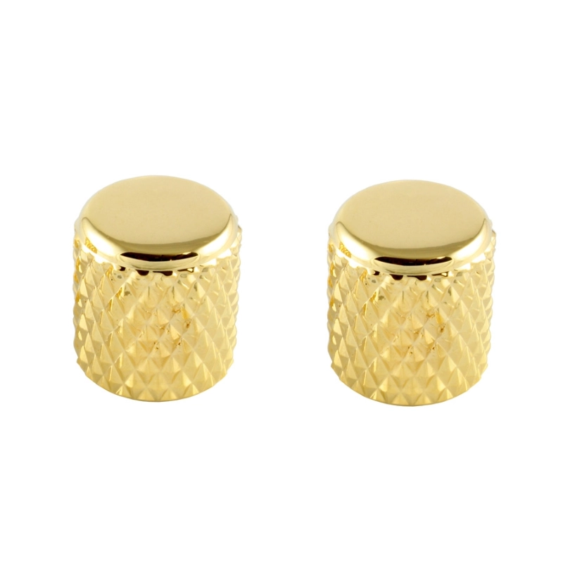 Allparts MK-0112-002 Gold Heavy Knurl Barrel Knobs, Pk of 2