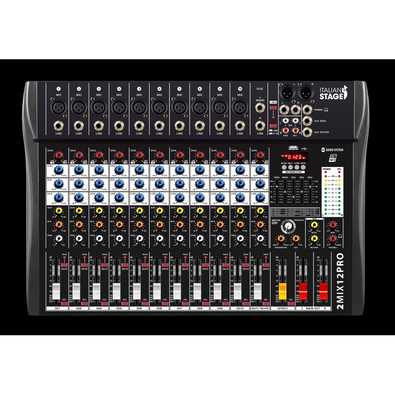 Italian Stage 2MIX12PRO Mixer 12 Canali con Effetti