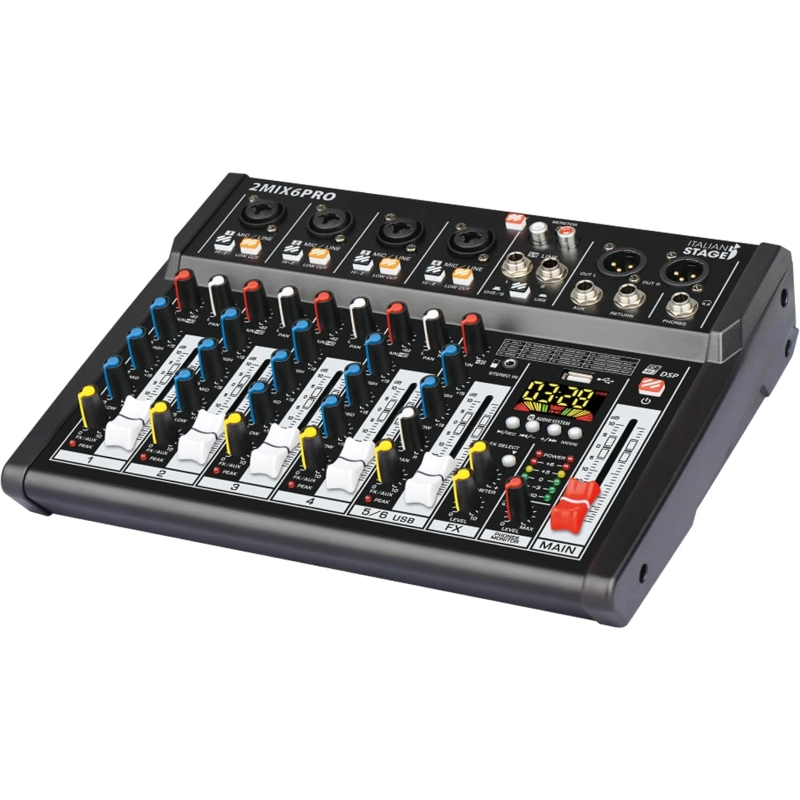 Italian Stage 2MIX6PRO Mixer 6 canali Multi, USB Bluetooth