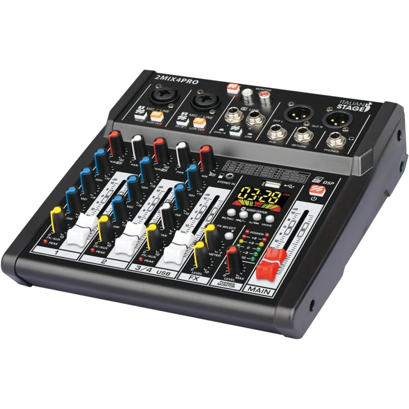 Italian Stage 2MIX4PRO Mixer 4 canali Multi USB Bluetooth
