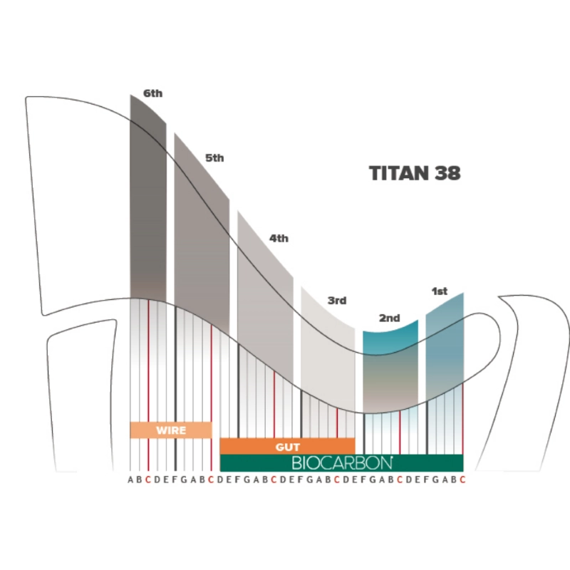 SALVI CORDE PER ARPA CELTICA Wire/Metallo Bow Brand sesta ottava 39 SI