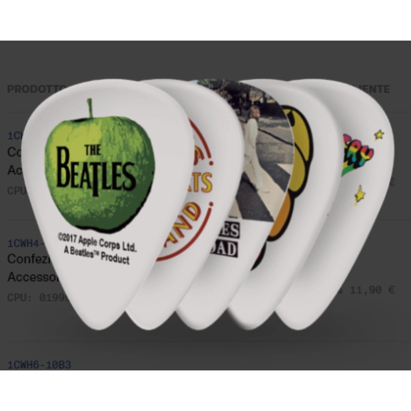 D'Addario 10 Plettri The Beatles Collezione 10 plettri Medium