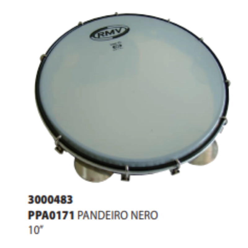 PANDEIRO 10" Tamburello Brasiliano PPA0171 nero