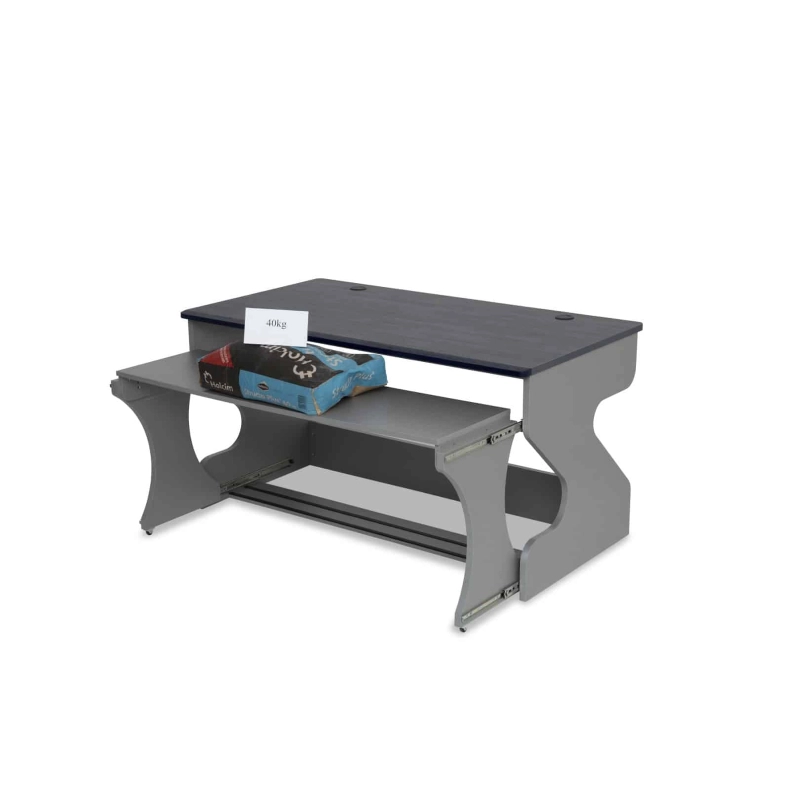 Zaor MIZA M Flex 2 level desk height adjust. Drawer Grey Wengé, Studio Workstation