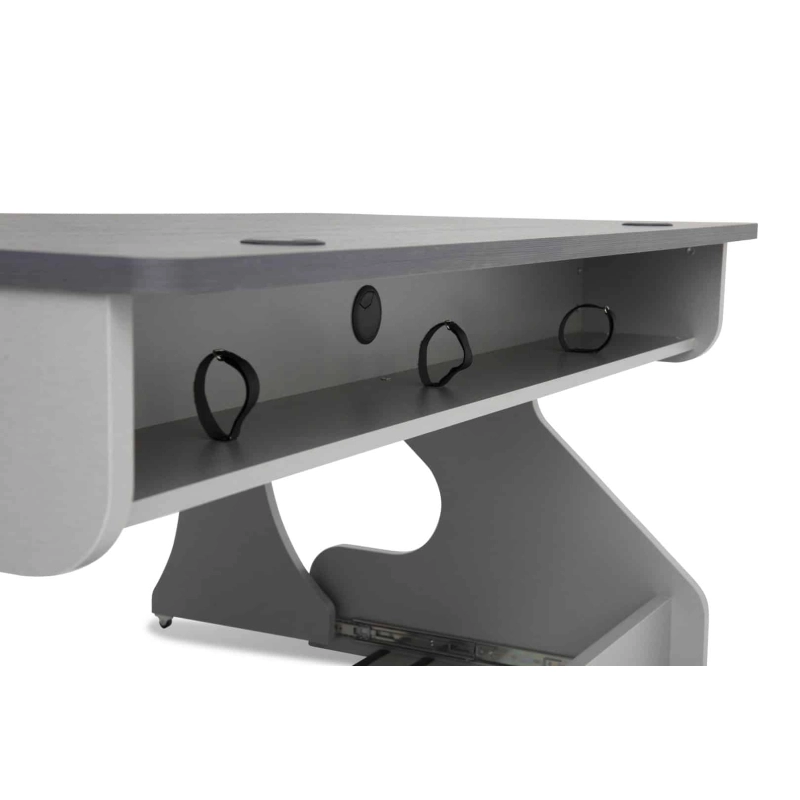 Zaor MIZA M Flex 2 level desk height adjust. Drawer Grey Wengé, Studio Workstation