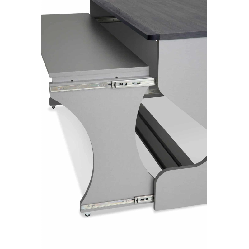 Zaor MIZA M Flex 2 level desk height adjust. Drawer Grey Wengé, Studio Workstation