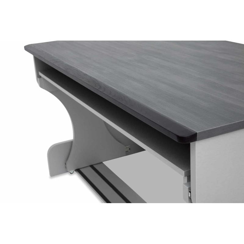 Zaor MIZA M Flex 2 level desk height adjust. Drawer Grey Wengé, Studio Workstation