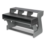 Zaor MIZA 88XL Flex 3 level desk, key draw, 12 RU Grey Wengé