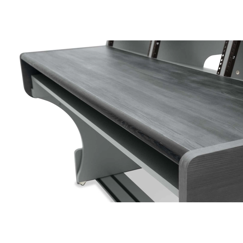 Zaor MIZA 88XL Flex 3 level desk, key draw, 12 RU Grey Wengé