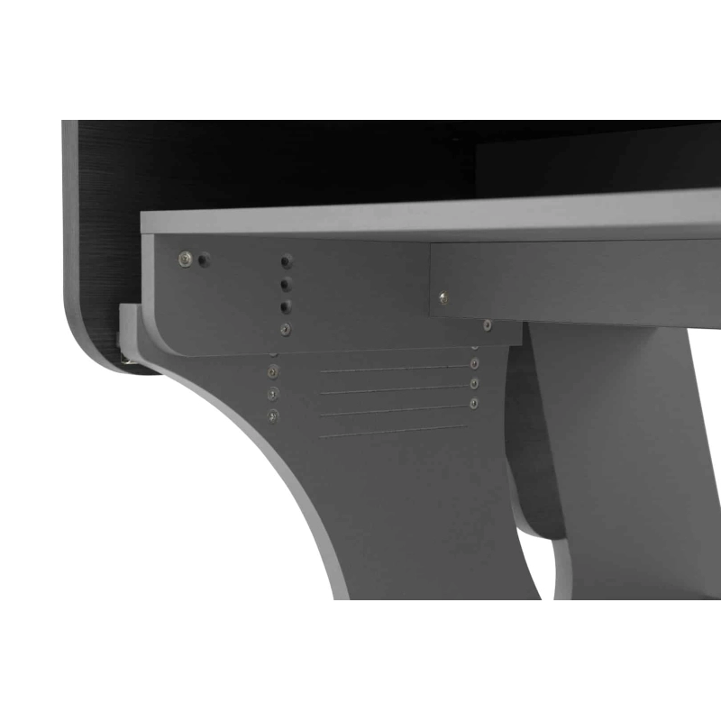 Zaor MIZA 88XL Flex 3 level desk, key draw, 12 RU Grey Wengé