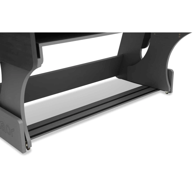 Zaor MIZA 88XL Flex 3 level desk, key draw, 12 RU Grey Wengé