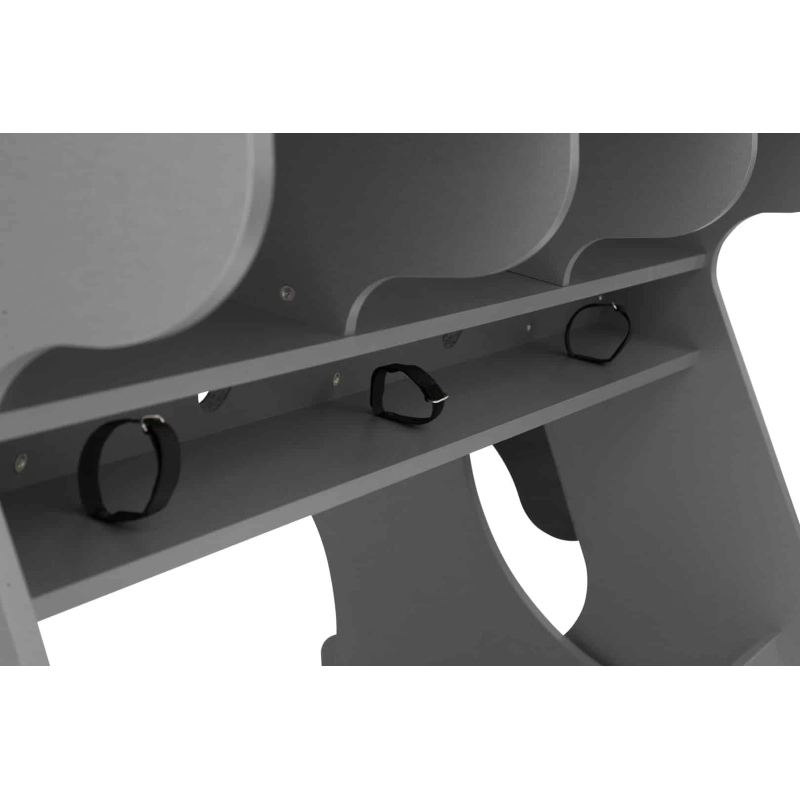 Zaor MIZA 88XL Flex 3 level desk, key draw, 12 RU Grey Wengé