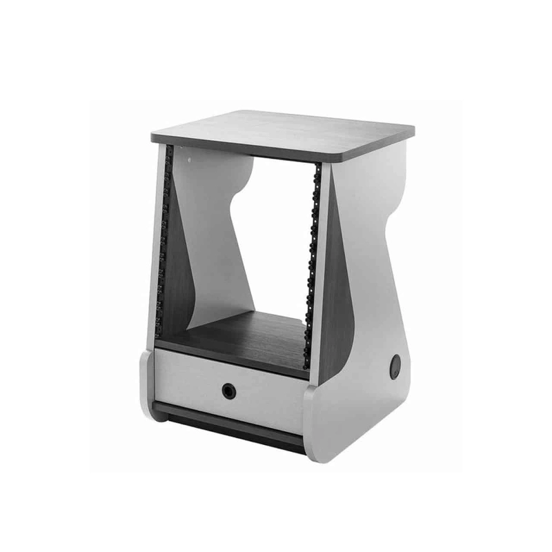 Zaor MIZA Rack 12 MKII side rack 12 RU + drawer Grey Wengé