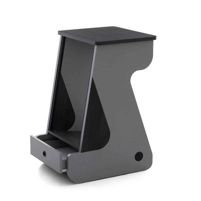 Zaor MIZA Rack 16 MKII side rack 16 RU + drawer Grey Wengé