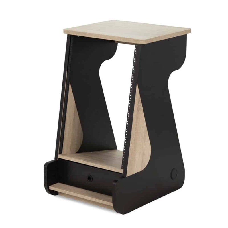 Zaor MIZA Rack 16 MKII side rack 16 RU + drawer Oak Black