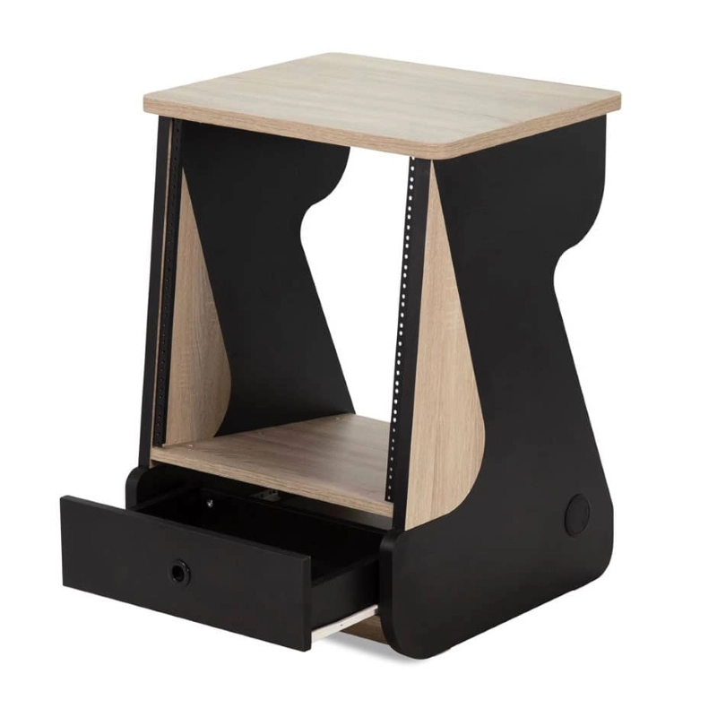 Zaor MIZA Rack 16 MKII side rack 16 RU + drawer Oak Black