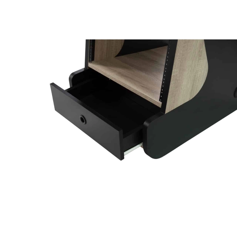 Zaor MIZA Rack 16 MKII side rack 16 RU + drawer Oak Black