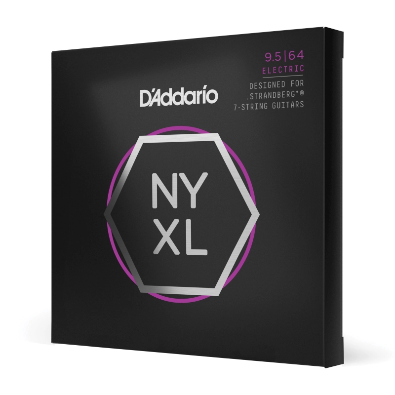 D'Addario NYXL09564SB, 7 corde, Nickel Wound, Strandberg 7-String, Super Light Plus, 095-64