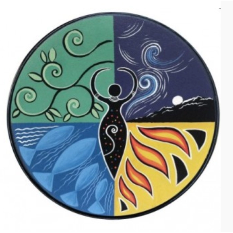 BALI OYSTER SDN1 TAMBURO SHAMANICO BAHIA NAVA HEADPAINTED 1 16"