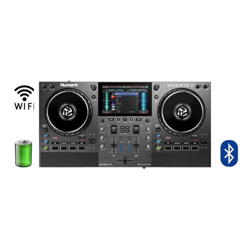 Numark Mixstream Pro GO Controller a Batteria ricaricabile e Monitor Integrati