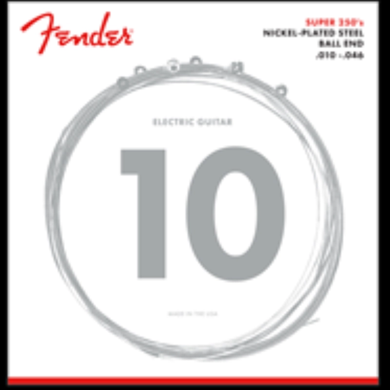 Fender Super 250 Guitar Strings, Nickel Plated Steel, Ball End, 250R Gauges .010-.046, (6)