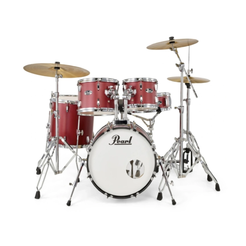 PEARL RS585BC/C747 Batteria 18 10 12 14 13 Roadshow Matte Red con Hardware e Piatti Sabian 20 16 14