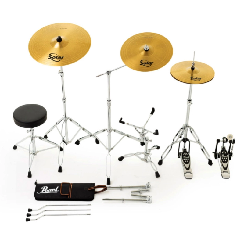 PEARL RS505BC/C707 Batteria 20 10 12 14 14 Roadshow Bronze Metallic con Hardware e Piatti Sabian 20 16 14